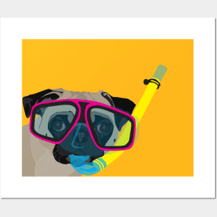 Snorkel Pug Snorkel Pug, Does whatever a snorkel pug does Posters and Art